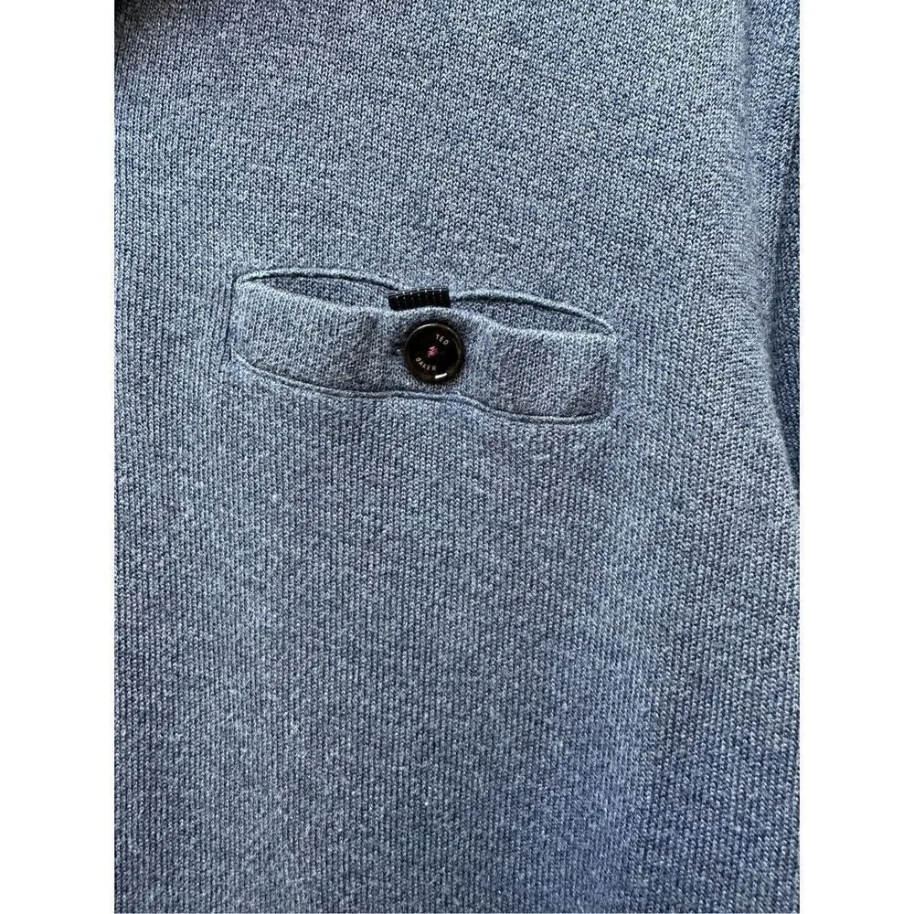 Ted Baker men’s blue light weight long sleeve pullover size Small  #22-1482 - Picture 3 of 8